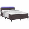 vidaXL Boxspring bed met matras met LED Donkerbruin 160 x 200 cm Stof