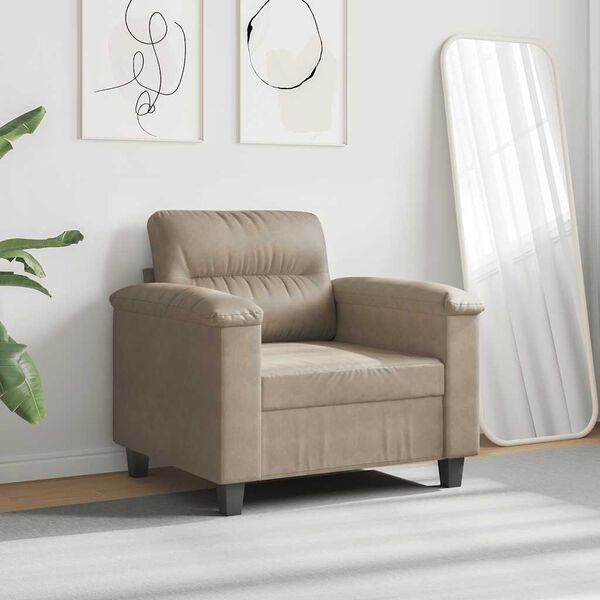 vidaXL Fauteuil 60 cm microvezelstof taupe