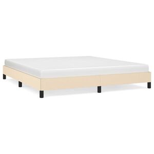 vidaXL Bedframe zonder matras stof cr&egrave;mekleurig 180x200 cm