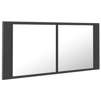 vidaXL Badkamerkast met spiegel en LED 100x12x45 cm acryl grijs