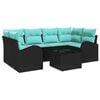 vidaXL Tuin Sofa Set 7 st 6-Aantal zitplaatsen Zwart en Turquoise