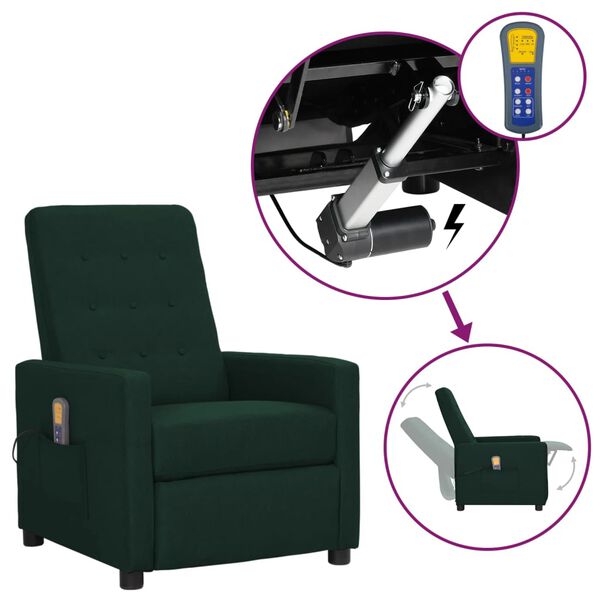 vidaXL Sta-op-massagestoel stof donkergroen