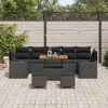 vidaXL Tuinbankenset met kussen 10 pcs Zwart poly rattan