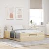 vidaXL Bedframe met matras met matras 2 pcs Cr&egrave;me Stof