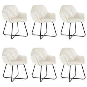 vidaXL Eetkamerstoelen 6 st fluweel cr&egrave;mekleurig