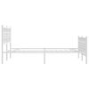 vidaXL Bedframe met hoofd- en voeteneinde metaal wit 120x200 cm