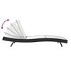 vidaXL Ligstoel Zwart en Wit 197 x 70 x 82 cm poly rattan