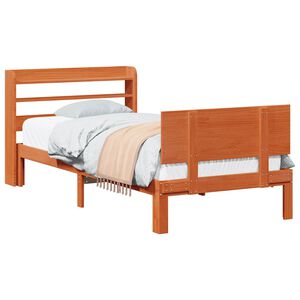 vidaXL Bedframe met hoofdeinde 2 pcs Wasbruin Massief Vurenhout