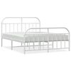 vidaXL Bedframe met hoofd- en voeteneinde metaal wit 135x190 cm