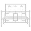 vidaXL Bedframe met hoofd- en voeteneinde metaal wit 100x190 cm