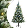 vidaXL Kunstmatige Scharnierende Kerstboom met Bedekte Sneeuw Warmwit