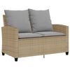 vidaXL 6-delige Loungeset met kussens poly rattan beige