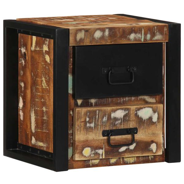 vidaXL Nachtkastjes 2st 40x35x40cm massief gerecycled hout meerkleurig