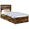 vidaXL Bedframe met lade Gerookt eiken 75 x 190 cm Ingenieurshout