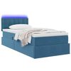 vidaXL Opbergbed met LED met matras Donkerblauw 100 x 200 cm Fluweel