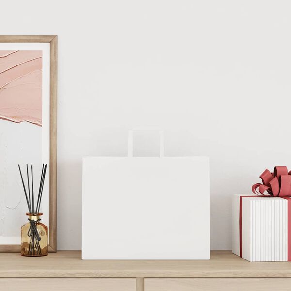 vidaXL Papieren zakken 250 st met hengsels 32x22x24 cm wit