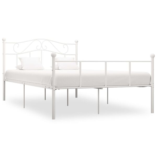 vidaXL Bedframe metaal wit 120x200 cm