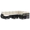 vidaXL Tuinbankenset 11 st Zwart en Cream Wit poly rattan