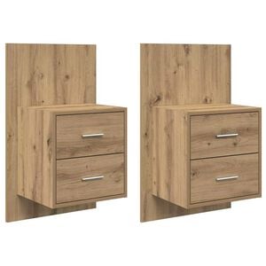 vidaXL Wandkastje 2 st Artisan Eiken 48,5 x 32,5 x 80 cm Bewerkt hout