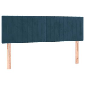 vidaXL Hoofdborden 144x5x78/88 cm fluweel donkerblauw