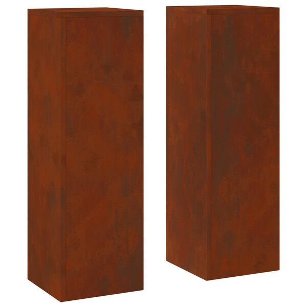vidaXL Plantenstandaard 2 pcs Roestig 24 x 24 x 75 cm Cortenstaal