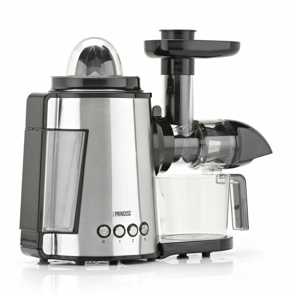 Princess Slowjuicer 2-in-1 Juice Center 150 W zilverkleurig 202042