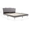 vidaXL Bed met traagschuim matras stof lichtgrijs 160x200 cm