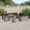 vidaXL Tuinbankenset met kussen 13 pcs Grijs poly rattan