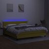 vidaXL Boxspring met matras en LED stof groen 180x200 cm