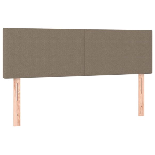 vidaXL Hoofdbord LED 144x5x78/88 cm stof taupe