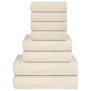 vidaXL 8-delige Handdoekenset FROGN 360 g/m&sup2; cr&egrave;me