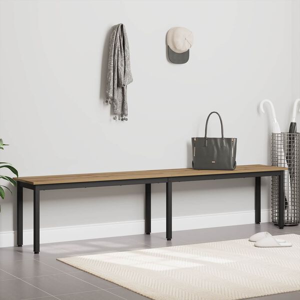 vidaXL Bank Ambachtelijk eiken 200 x 35 x 45 cm Bewerkt hout