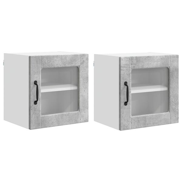 vidaXL Keukenkast 2 pcs Beton Grijs 40 x 31 x 40 cm Bewerkt hout