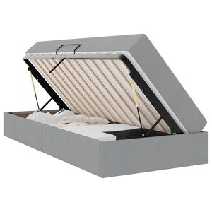 vidaXL Opbergbed met matras Lichtgrijs 100 x 200 cm Polyester