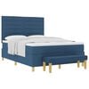 vidaXL Boxspring bed met matras met hoofdeinde Blauw 160 x 200 cm Stof