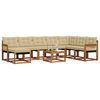 vidaXL Buiten bankenset met kussen 9 pcs Natuurlijk en Beige