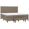 vidaXL Boxspring met matras stof taupe 200x200 cm