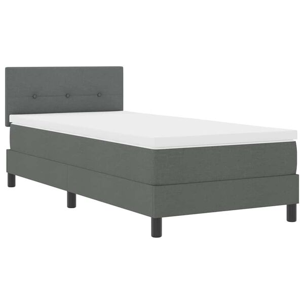 vidaXL Boxspring bed met matras Donkergrijs 90 x 190 cm Stof