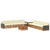 vidaXL Buiten bankenset met kussen 9 pcs Natuurlijk en Cr&egrave;me Polyester
