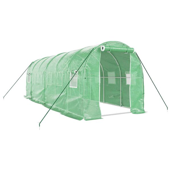 vidaXL Tuinkas met stalen frame 12 m&sup2; 6x2x2 m groen