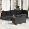 vidaXL Tuin Sofa Set 9 pcs Zwart