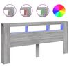 vidaXL Hoofdeinde met LED 220x18,5x103,5 cm bewerkt hout grijs sonoma