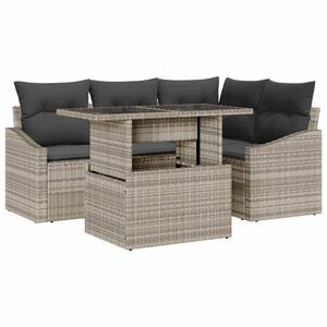 vidaXL Tuin Sofa Set 5 st Licht Grijs en Donker Grijs
