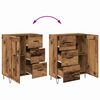 vidaXL Hoge kast met lade 2 pcs Oudhout Bewerkt hout
