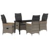 vidaXL Tuin eettafelset 5 st Grijs poly rattan