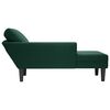 vidaXL Chaise longue met kussen&rechterarmleuning fluweel donkergroen