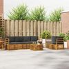 vidaXL Buiten bankenset met kussen 7 pcs Natuurlijk en Antraciet