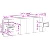vidaXL Hoofdbord Met Kast met lade 3 pcs Artisan Eiken Bewerkt hout