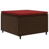 vidaXL 6-delige Loungeset met kussens poly rattan bruin
