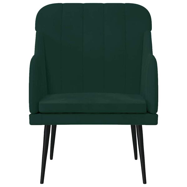 vidaXL Fauteuil 63x76x80 cm fluweel donkergroen
